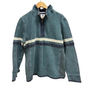 FatFace Airlie Mens Large Faded Green Pullover 3/4 Zip Heavy Duty Jacket